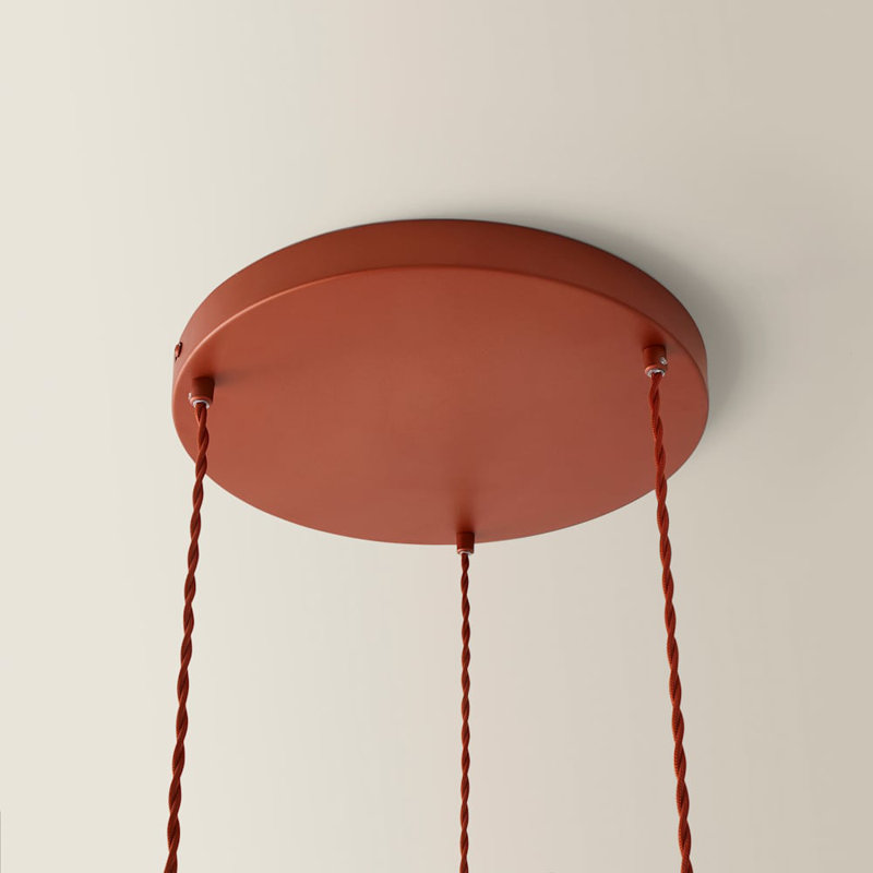 Kameron 3 - Light Painted Shaded Pendant, Orange, No