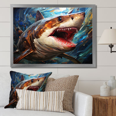 " Blue Shark Predators Glare Geometric II "