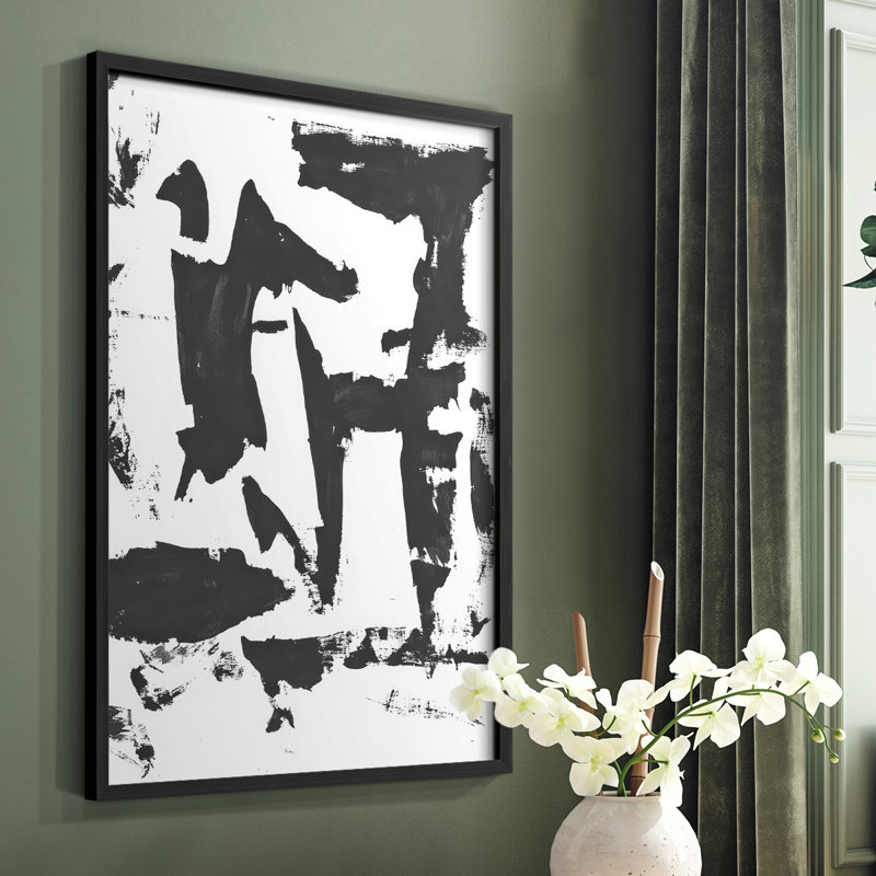 «Abstract Abstract», reproduction encadrée - prêt à accrocher, H 10 po x l 8 po, Noir
