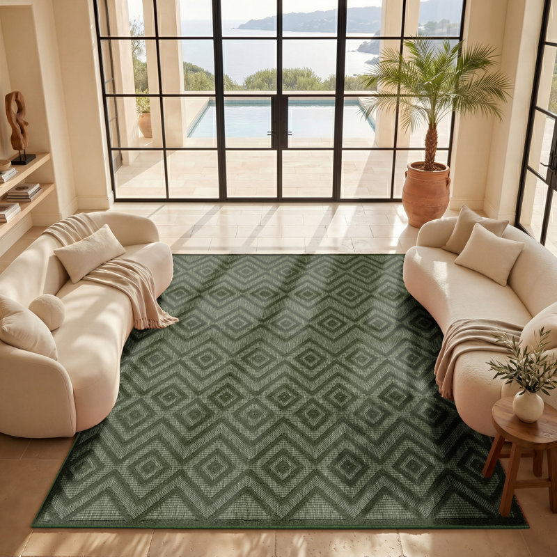 Konstantia Geometric Indoor/Outdoor Area Rug, Rectangle 8' x 10'