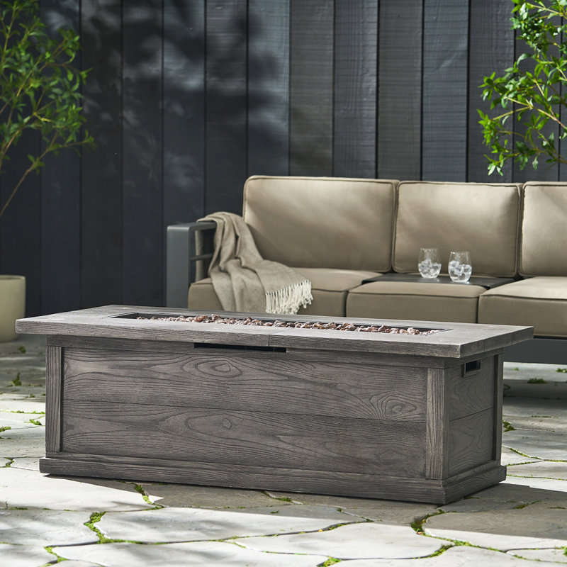 56" Rectangular MgO Concrete Propane Fire Pit