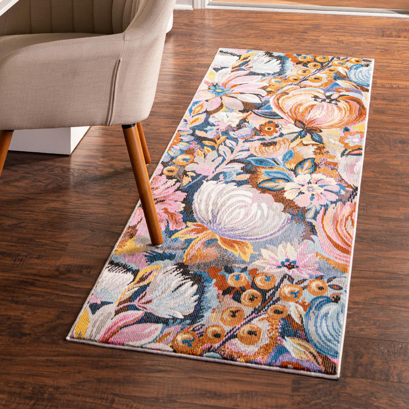 Clydine Floral Indoor Rug, Runner 2' x 6'