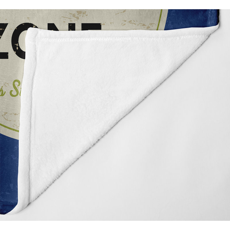 Surf, Sand, & Sea Throw Blanket, 50" L x 60" W x 0.5" D, Blue