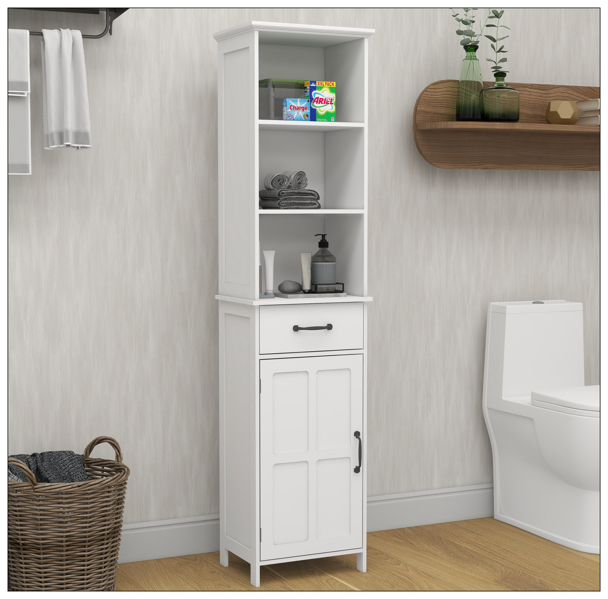 Winston Porter Nevayah Bathroom Storage Floor Standing with 1