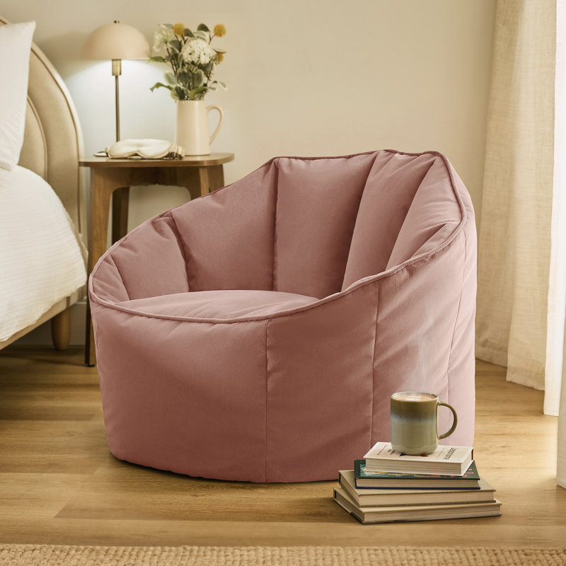 icon Milano Velvet Bean Bag Chair, Dusk Pink
