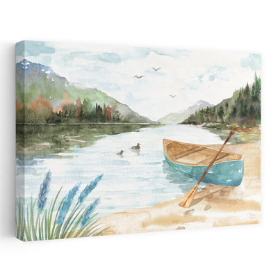 Lake Love I Contemporary Blue Gray Autumn Beach