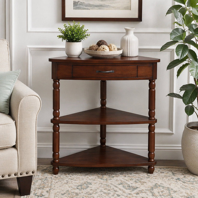 Petite table de coin 33,8 po, Light Espresso