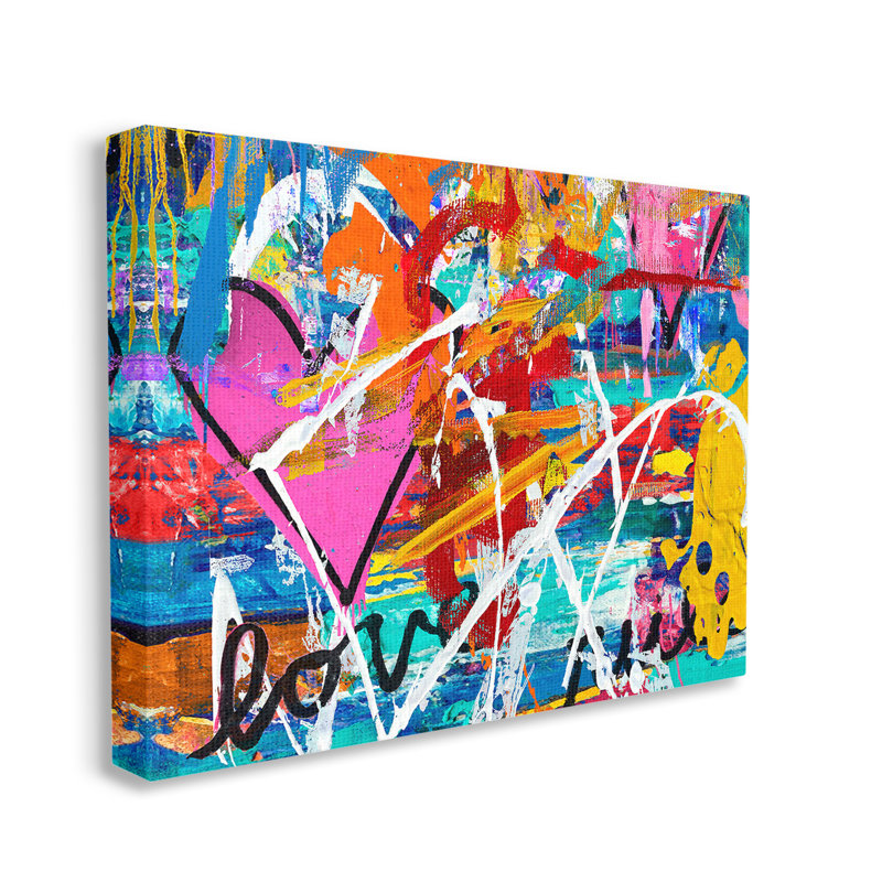 «Urban Heart Graffiti Collage Single Photo Frame» par Madeline Blake sur toile, H 24 po x l 30 po