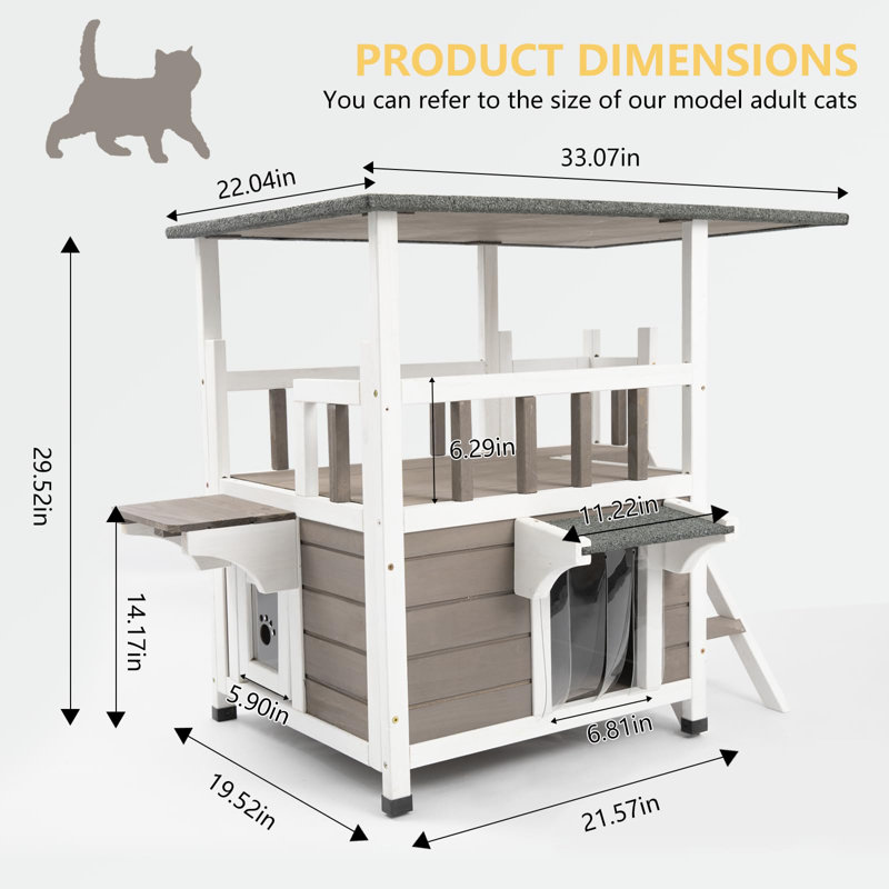 Maison pour chat avec balcon