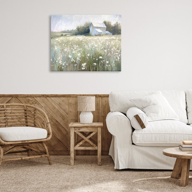 "Peaceful Pasture Meadow", art mural sur toile par Ramona Murdock, H 30 po x l 40 po