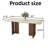 63'' Rectangular Dining Table For 4-6, Stone Dining Table With Wooden Double Base