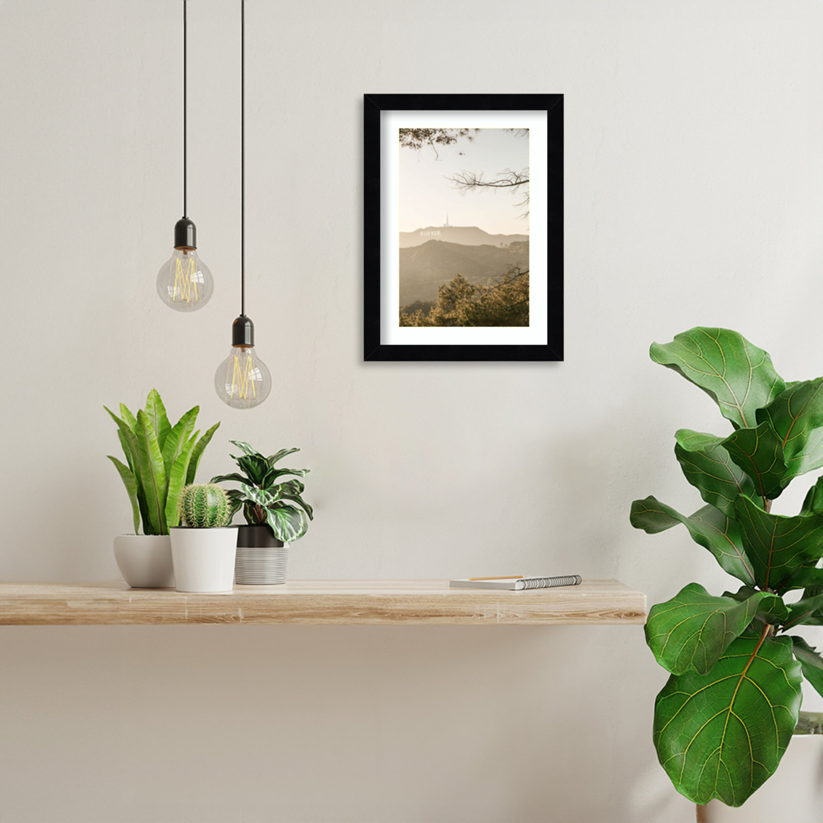 Daisey "Hollywood Hills" Print, Black , 13" H x 10" W