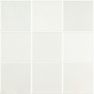 Carrelage zellige carré blanc cassé Peel and Stick (ensemble de 10 carreaux)