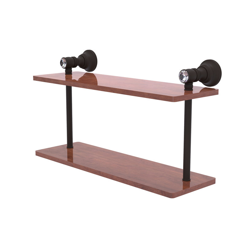 Freyja 2 Piece Ironwood Tiered Shelf with Towel Bar, Oil Rubbed Bronze, 5.6" H x 16" W x 9.2" D