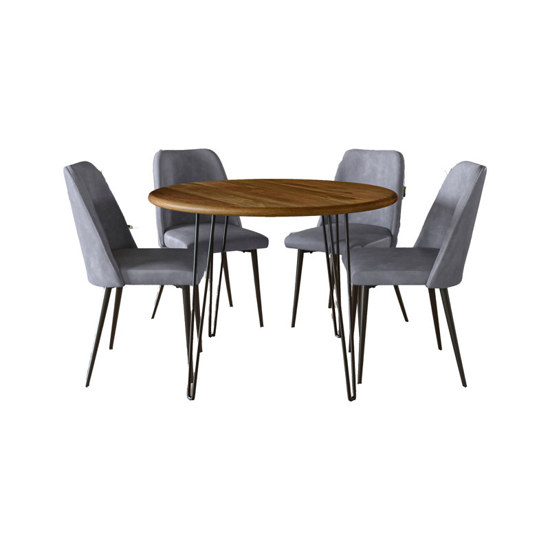 Ensemble repas pour 4 personnes Dawley, gris