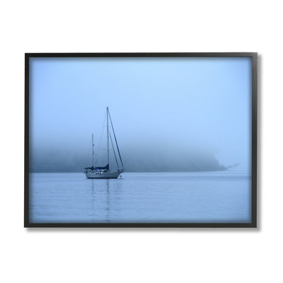 Ba-105-Framed " Foggy Boat Sailing " by Daniel Sproul