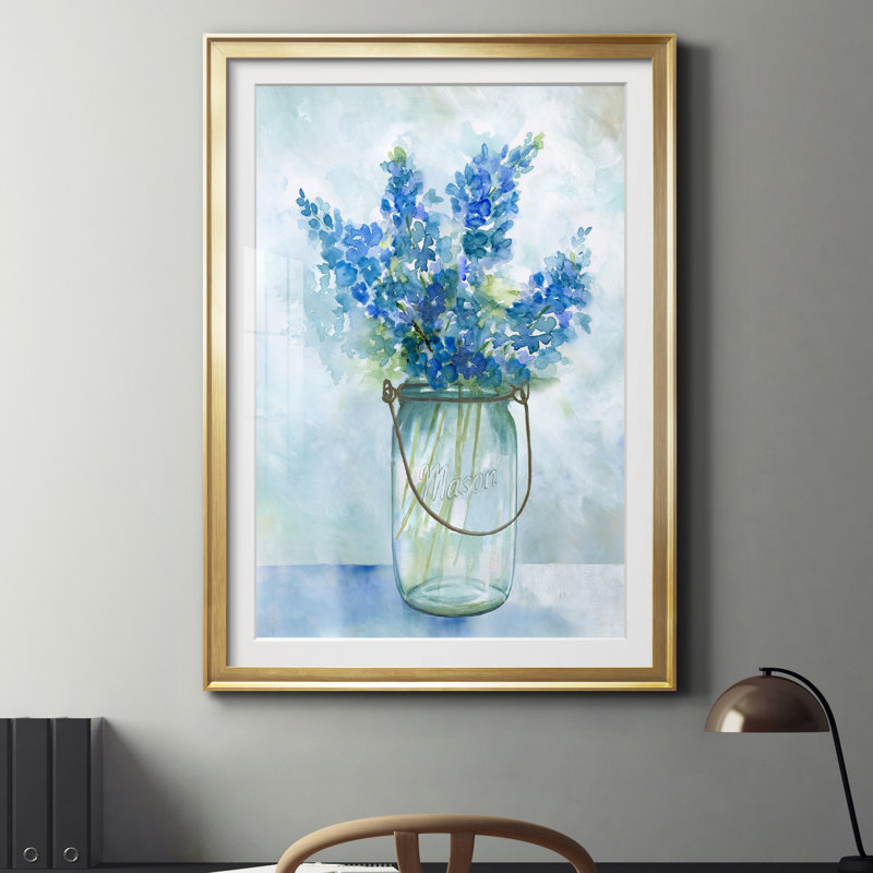 Bluebonnets II - Impression de cadre photo sur papier, H 18,5 po x l 24,5 po x P 1,5 po, Gold Paper