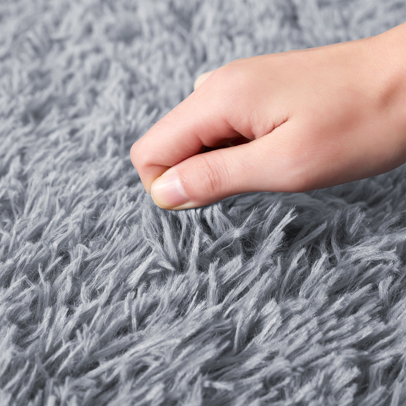 Round Solid Colour Shag 120cm X 120cm Area Rug