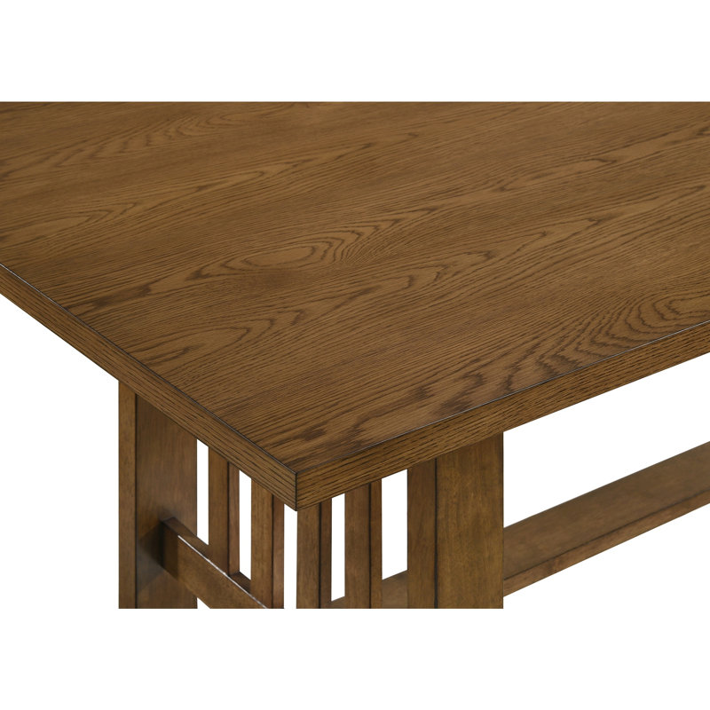 Table de salle à manger rectangulaire 1 pièce, style traditionnel contemporain, motif grain de bois, mobilier de salle à manger en bois