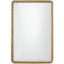 Gold Metal Rectangular Beaded Room Wall Mirror, 24" x 2" x 36"