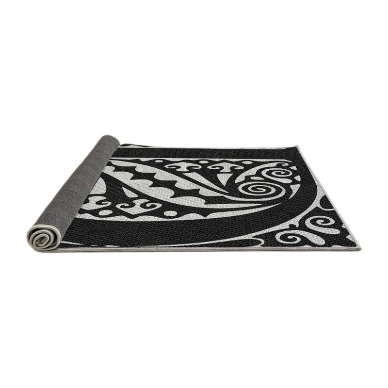 Tapis décoratif noir Maddie, Rond 6 pi