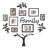 Family Tree Gallery Wall Set, 8 Mixed Size Separate Photo Frames with Tree Branch & FAMILY Script Cutouts, Matte Black PVC Memory Decor for Living Room – Black