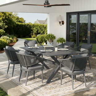 Rectangular Outdoor Dining Set With Cushions