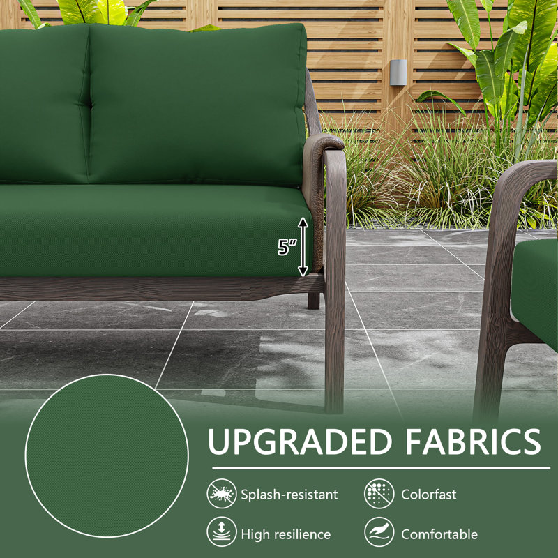 Ensemble de 3 coussins de remplacement de 5 po pour siège / dossier, Vert