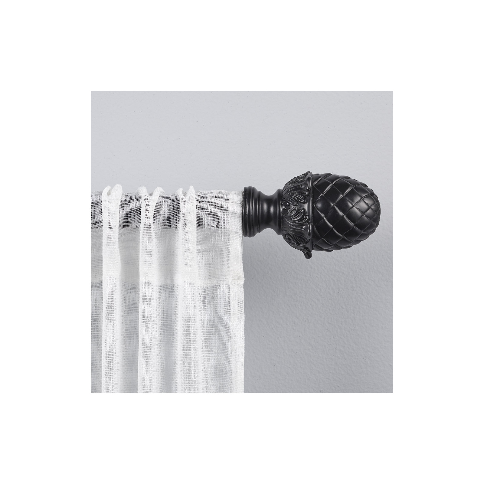 Nikhat Single Curtain Rod, 36" - 72", Black