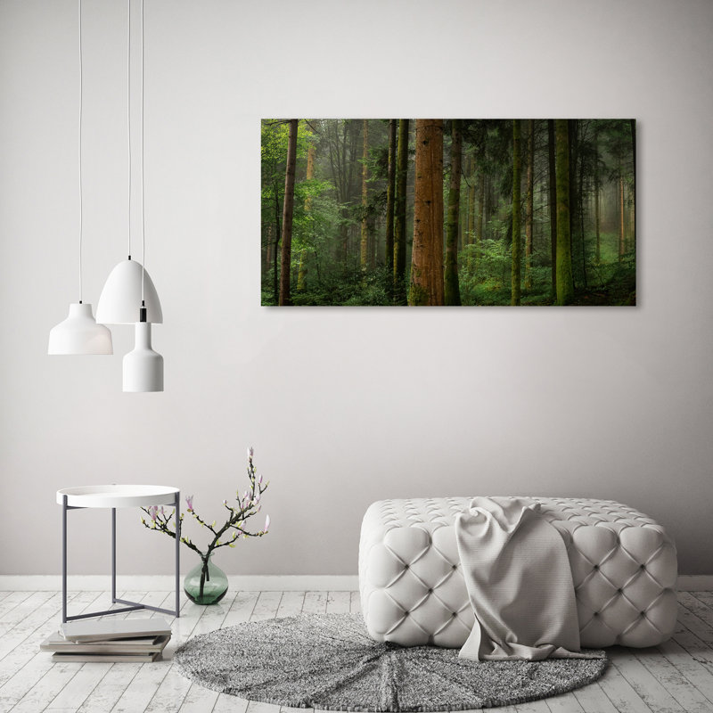 Fog In The Forest - No Frame Print on Canvas, 60cm H X 120cm W