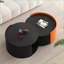 Table basse ronde noire avec plateau extensible et rangement, panneau de fibres à densité moyenne, sans assemblage-555332581