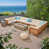Teak Frame / Beige Cushion