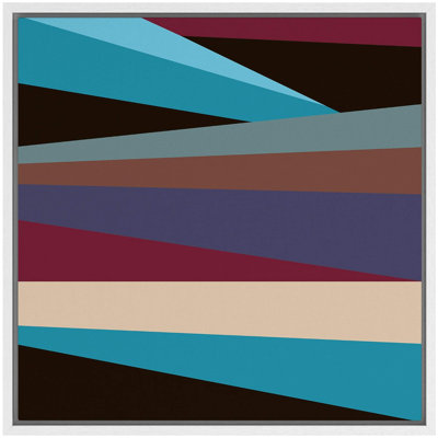 Noir, bleu, rouge, mauve, brun, blocs de couleur, formes géométriques, minimalisme, style bohémien coloré, impression sur toile