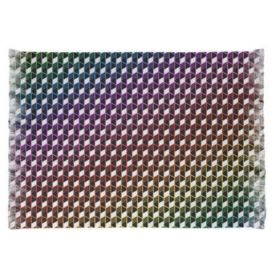 Tapis rose/noir à rayures géométriques dégradé Mcguigan