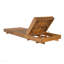 Ensemble de chaises longues en bois d'acacia massif avec coussin de détente (gris foncé) - version crème assortie disponible