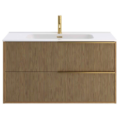 Kora 39.76" Wall Mounted Single Bathroom Vanity with Top