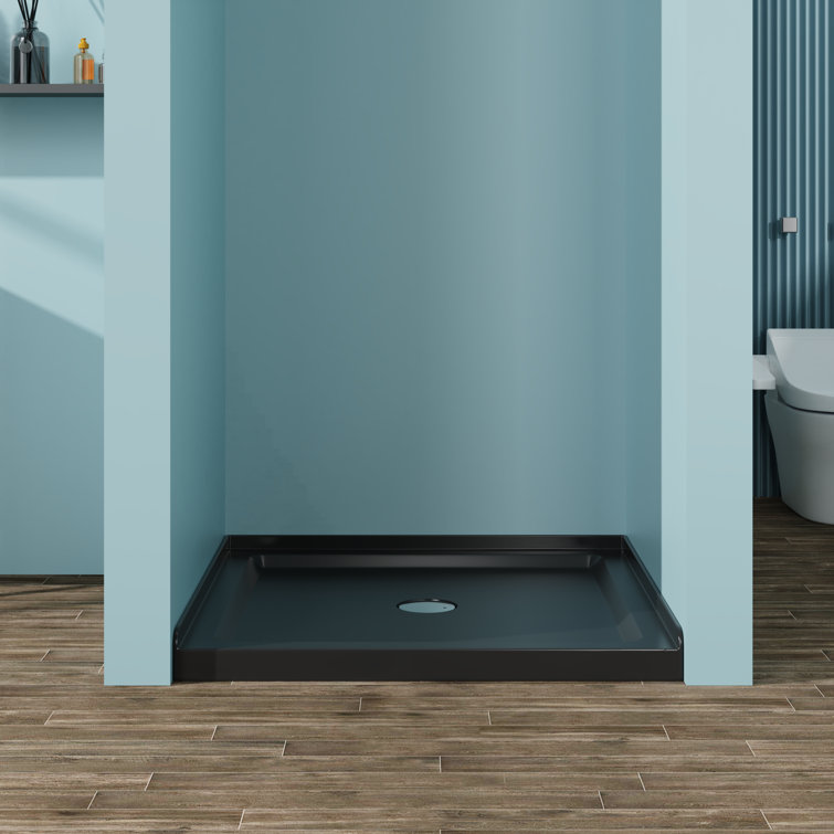 Black Shower Pan 36 In X 36 In Shower Base Single-threshold 