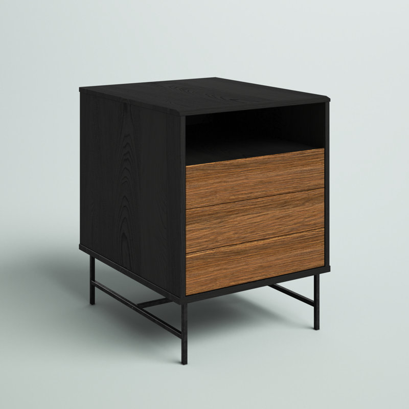 Reznor Nightfall Oak Square End Table with Open Cubby