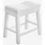 Tabouret de comptoir 19 po en bois massif avec dossier rembourré en cuir PU, blanc-1470649932