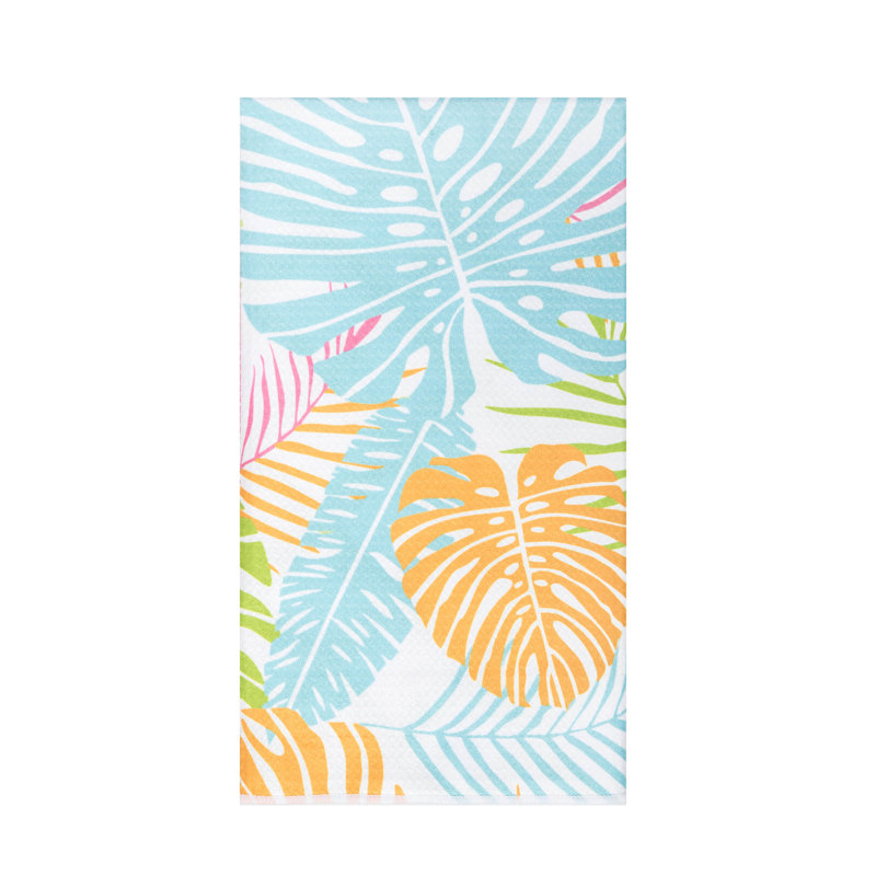 Torchon 100% coton Palm Beach Tropical Monstera