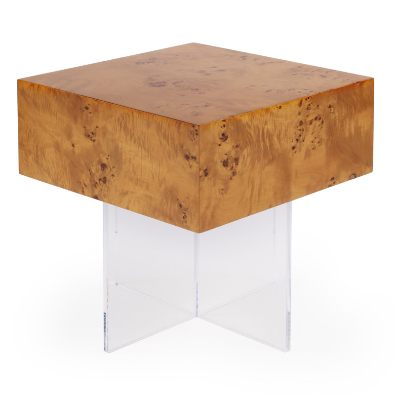 Clinesha 20 in. W Square Acrylic Side Table