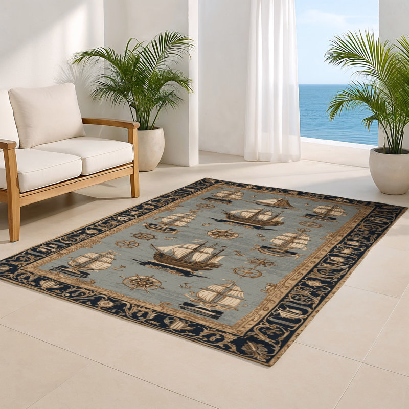 Tapis d'intérieur et d'extérieur gris français, Rectangle 9 pi x 12 pi