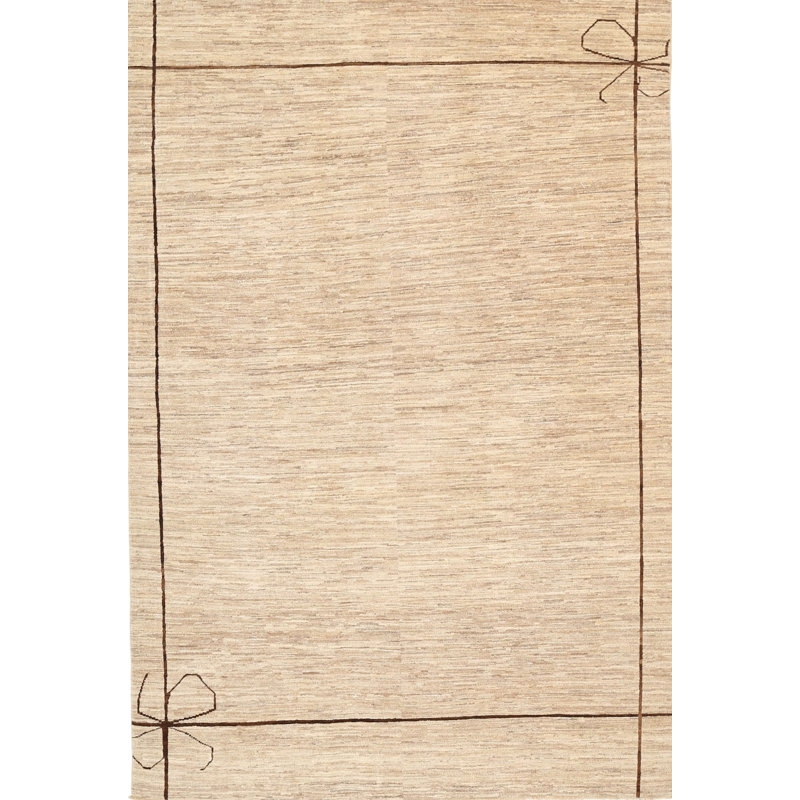 Tapis de zone brun ciel contemporain, Rectangle 5 pi x 7 pi