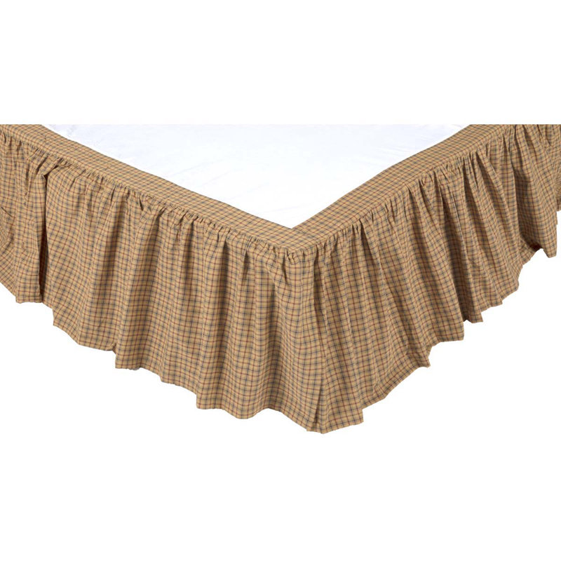 Millsboro Twin Cotton Plaid Bed Skirt with 16-Inch Drop