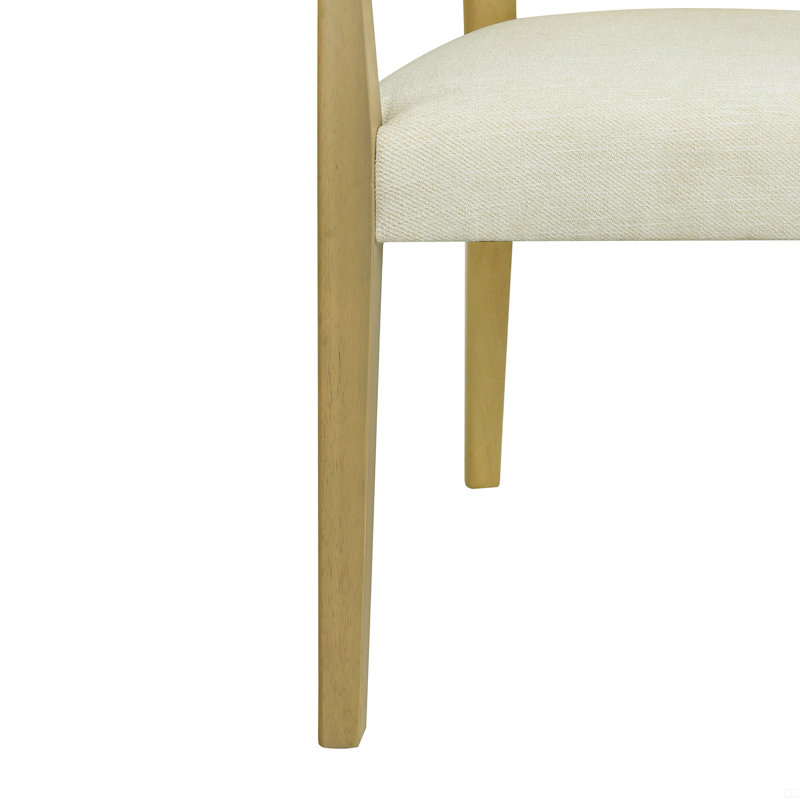 Ensemble de 2 chaises avec accoudoirs, Naturel, Beige