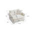 Fauteuils rembourrés en chenille confortables et élégants avec coussins décoratifs, parfaits pour se détendre dans le salon.