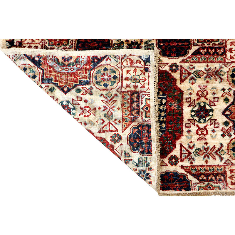 Aryana Hand-Knotted High-Quality Ivory/Red/Navy/Green Runner