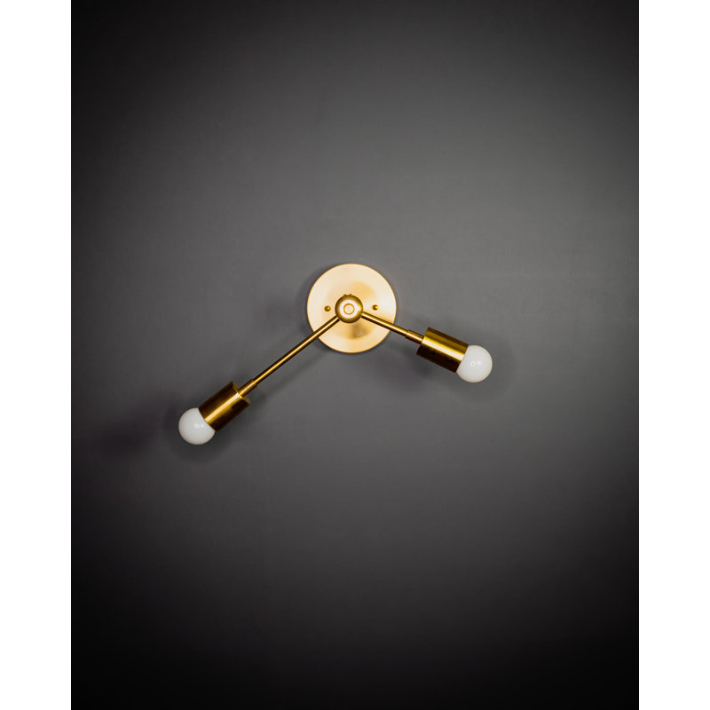 Appliquee à bras 2 lumières Caples, Laiton