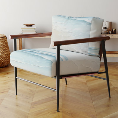 Fauteuil d'appoint bord de mer rembourré en velours Beach Photo Tranquil Waters I