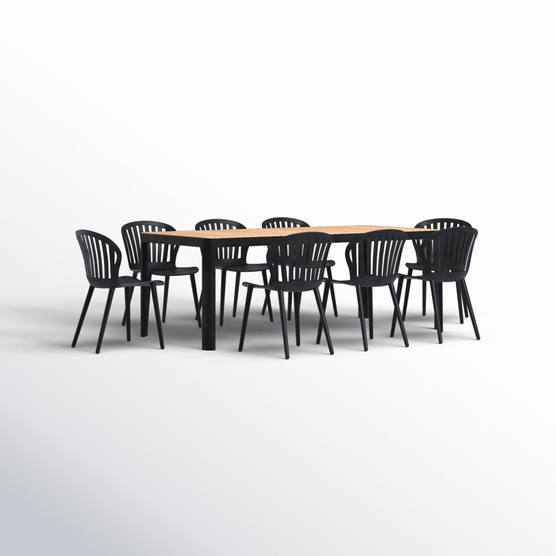 Bahjat 8 - Person Patio Dining Set with Rectangular Table